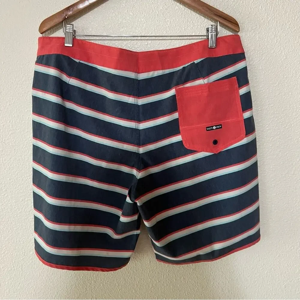 Salty Crew orange striped board swim shorts 38 men’s